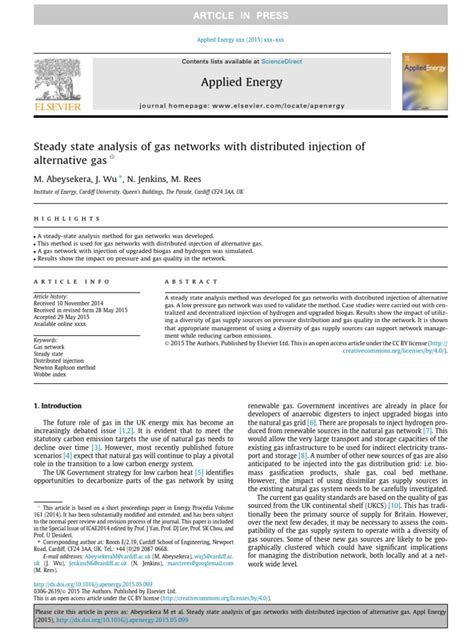 gas network analysis|Steady state analysis of gas networks with distributed injection of .